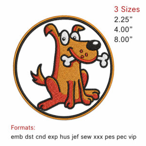 Cartoon Puppy Embroidery Design for Kids-Digital Download