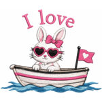 Boat Love embroidery design