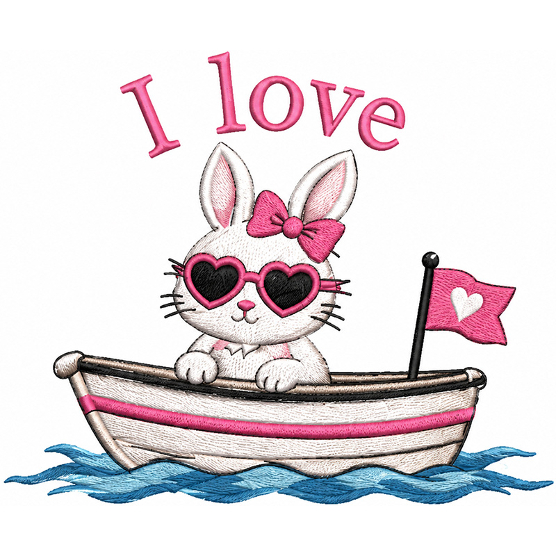 Boat Love Boat Love embroidery design