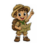 Compass kid embroidery design