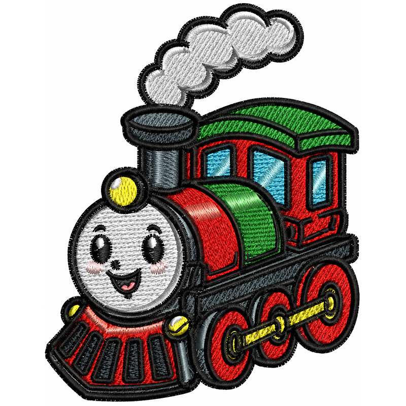 Cute Cartoon Embroidery Train Cute Cartoon Train Machine Embroidery Design | Steam Locomotive Embroidery File | Instant Download