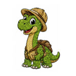 Long Neck Dinosaur Embroidery Design
